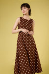 Princess Highway - Polka Dot Midi Dress - chocolate