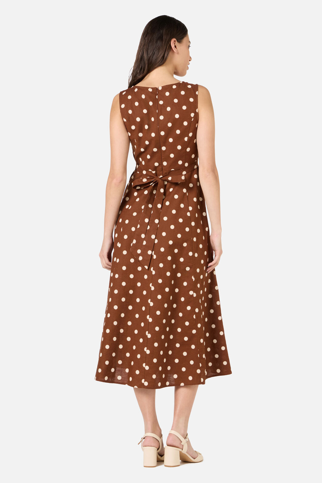 Princess Highway - Polka Dot Midi Dress - chocolate