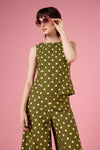 Princess Highway - Polka Dot Shell Top - olive