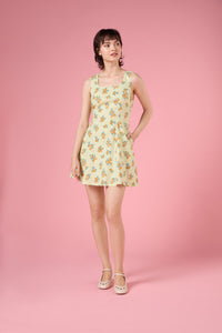 Princess Highway - Gingham Floral Shift Dress - green