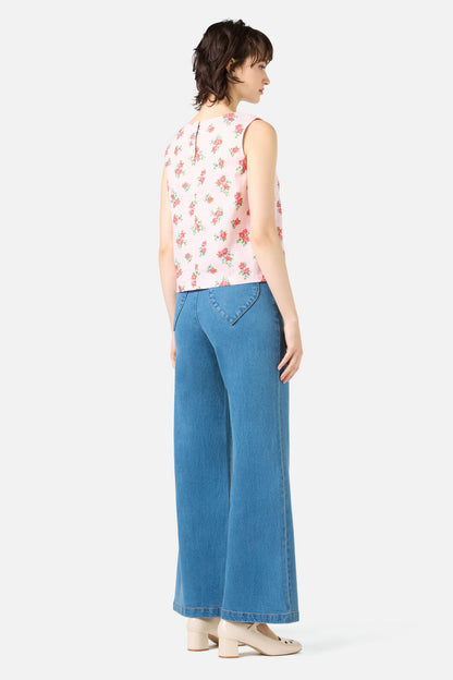 Princess Highway - Gingham Floral Shell Top - pink