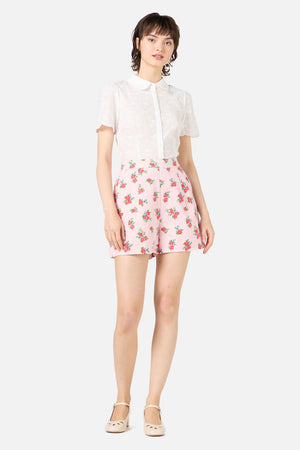 Princess Highway - Gingham Floral Shorts - pink