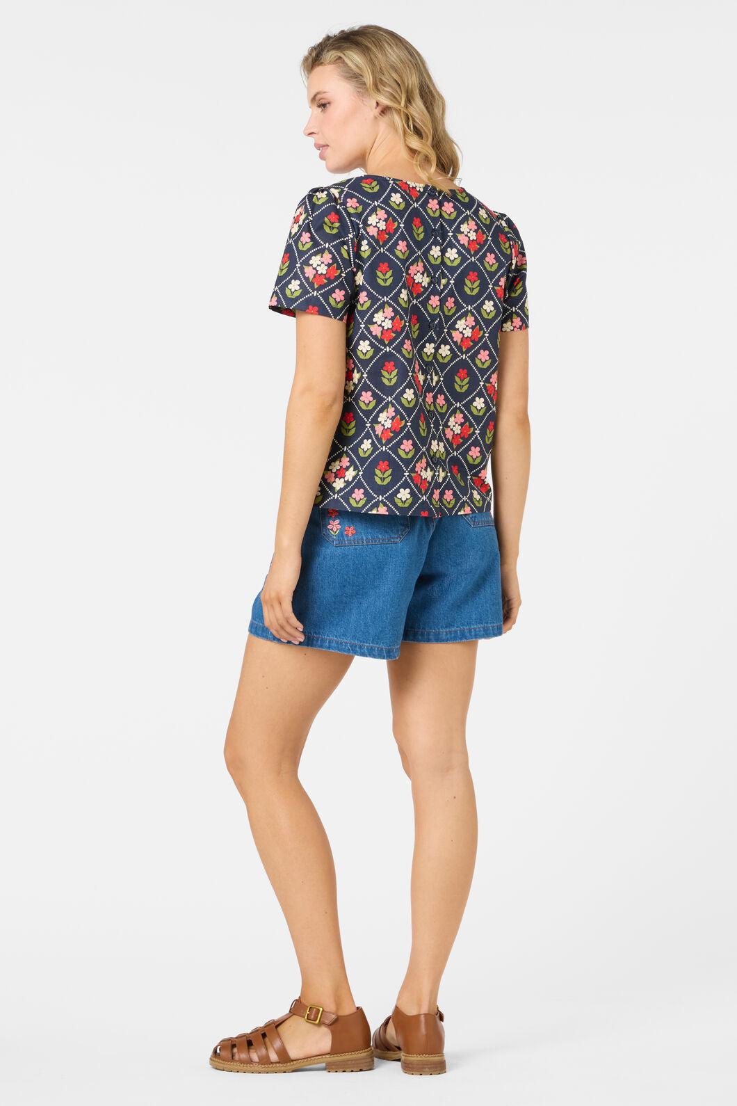 Princess Highway - Judy Short Sleeve Top - navy