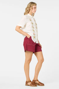 Princess Highway - Flower Girl Embroidered Shirt - cream