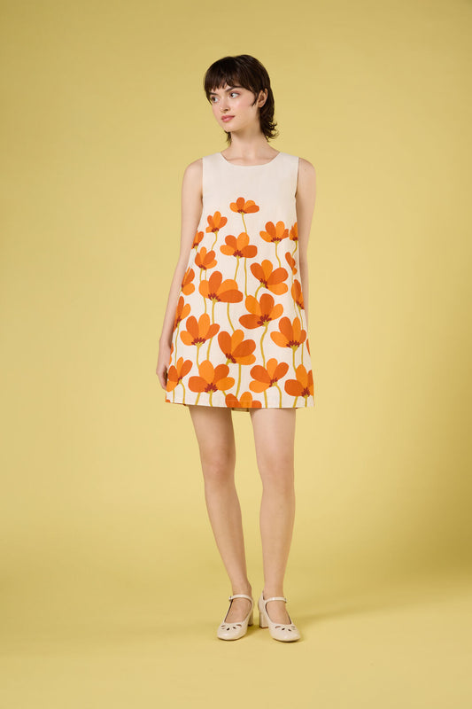 Princess Highway - Lulu Flower Shift Dress - cream