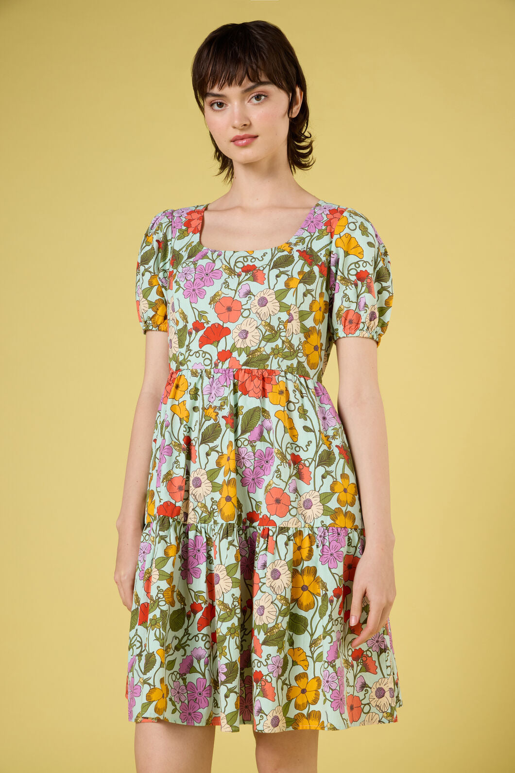 Princess Highway - Grasshopper Floral Mini Dress - green