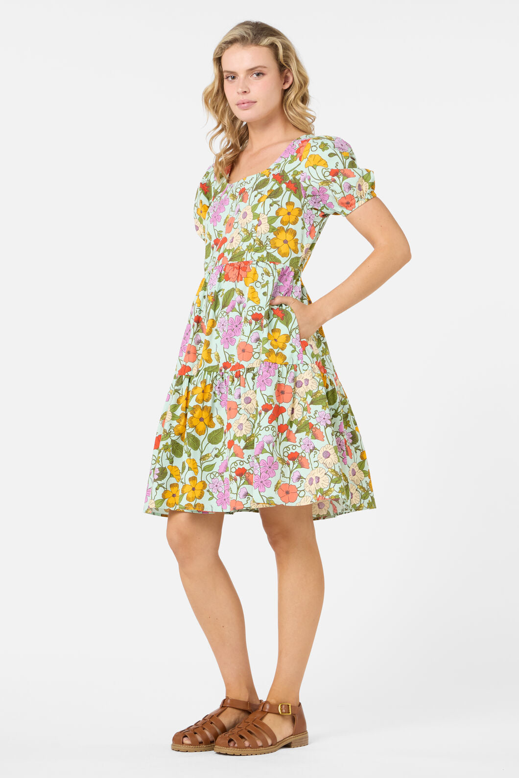 Princess Highway - Grasshopper Floral Mini Dress - green