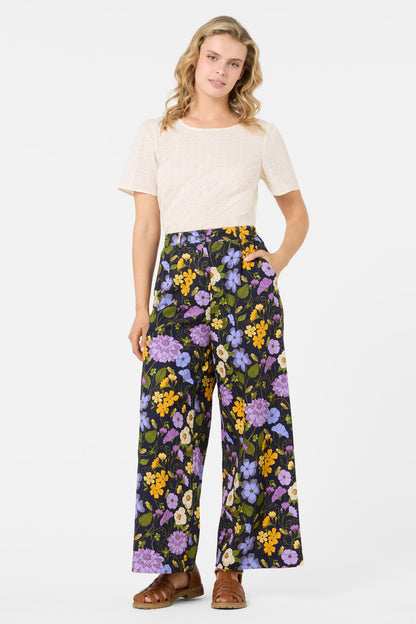 Princess Highway - Grasshopper Floral Pant - navy