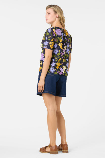 Princess Highway - Grasshopper Floral SS Top - navy