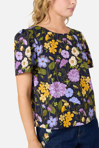 Princess Highway - Grasshopper Floral SS Top - navy