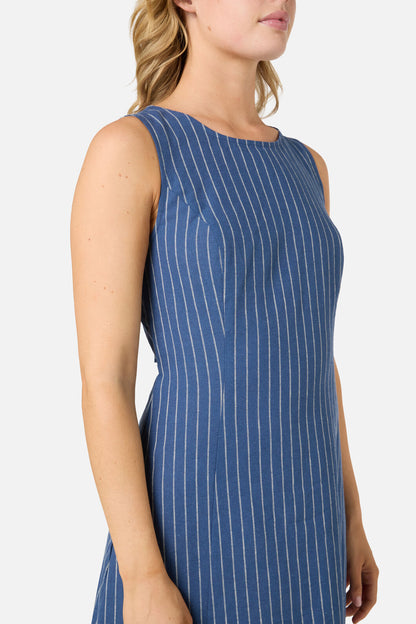 Princess Highway - Frankie Pinstripe Shift Dress - navy