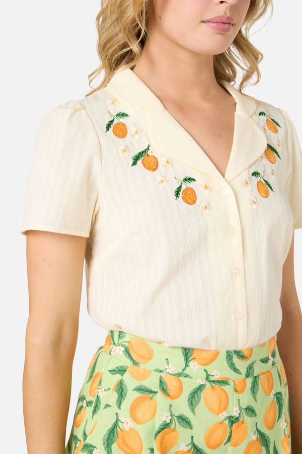 Princess Highway - Apricots Embroidered Blouse - cream