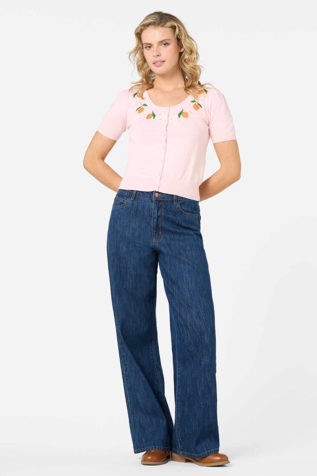 Princess Highway - APRICOTS EMBROIDERED CARDIGAN - blush