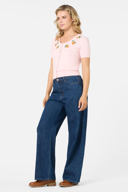 Princess Highway - APRICOTS EMBROIDERED CARDIGAN - blush