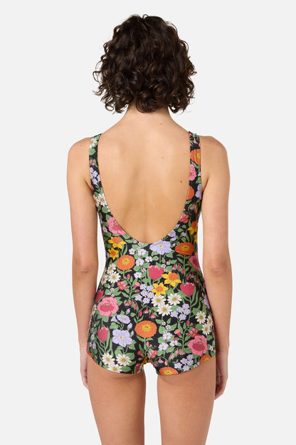 Princess Highway - Floral Field Boyleg One Piece - black