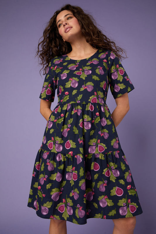 Princess Highway - Fig Tiered Smock Dress - navy