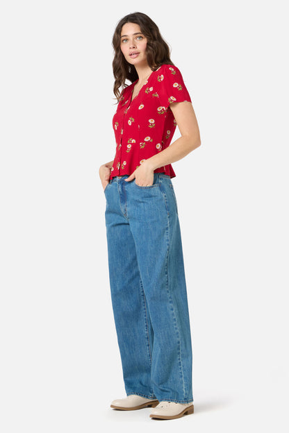 Princess Highway - Marguerite Daisy Top - red