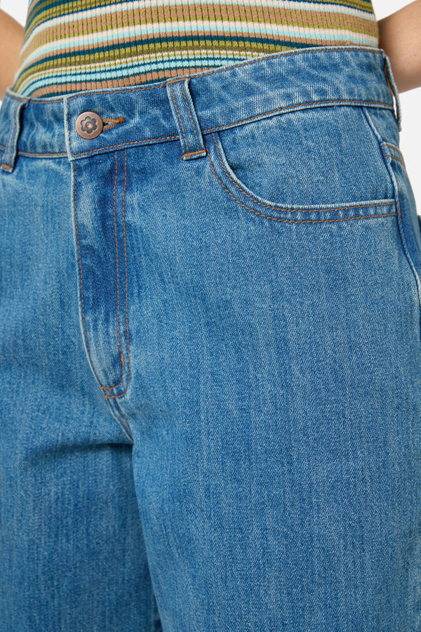 Princess Highway - Ivy Mid Rise Striaght Leg Jean - blue-denim