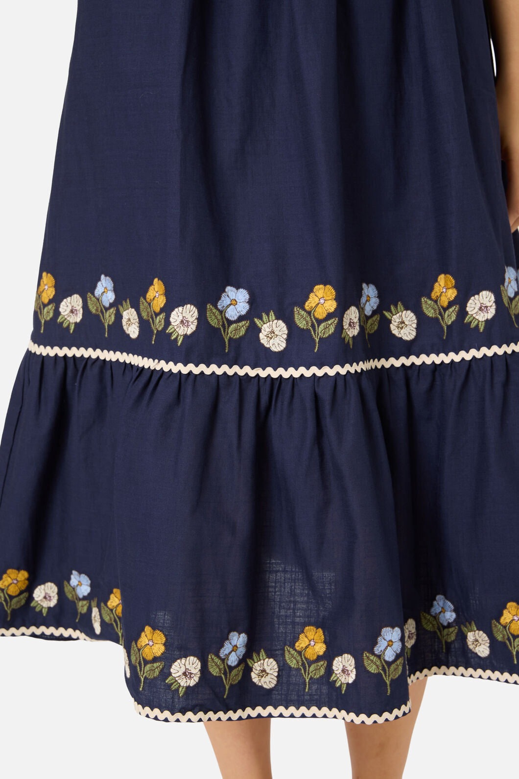 Princess Highway - Blooms Embroidered Midi Dress - navy