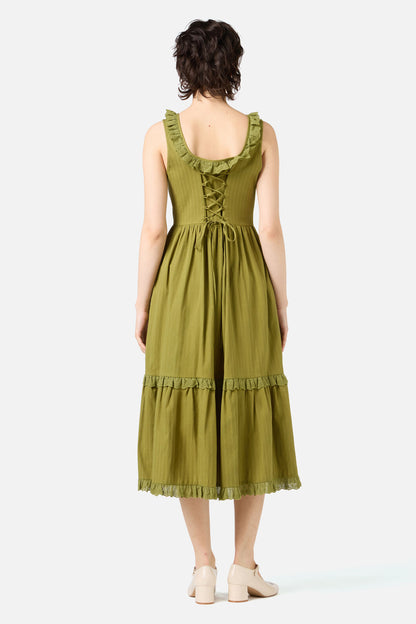 Princess Highway - Elise Corset Midi Dress - olive-green