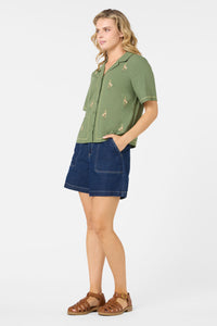 Princess Highway - Eva Embroidered Shirt - olive