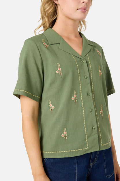 Princess Highway - Eva Embroidered Shirt - olive