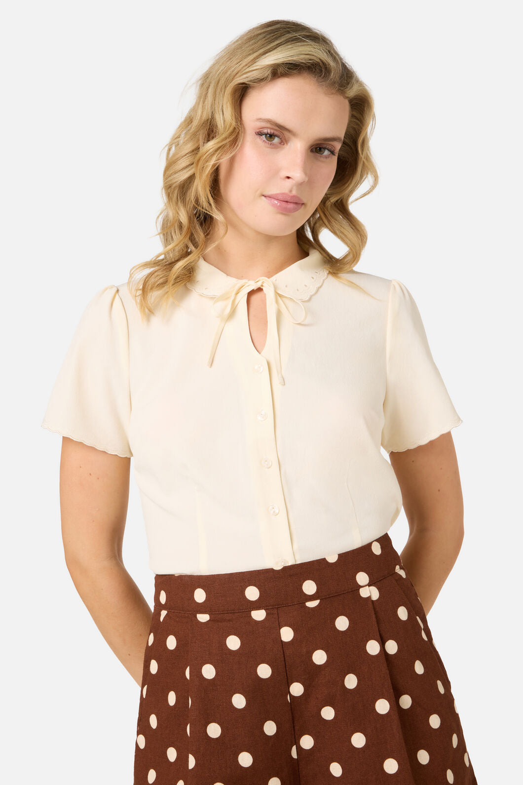 Princess Highway - Josie Short Sleeve Blouse - cream