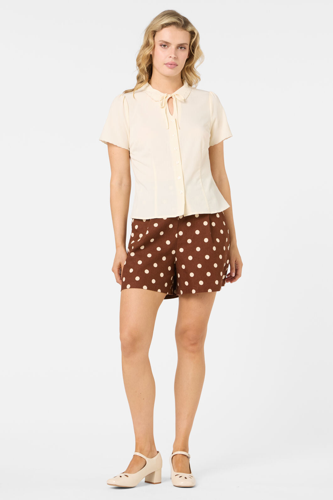 Princess Highway - Josie Short Sleeve Blouse - cream