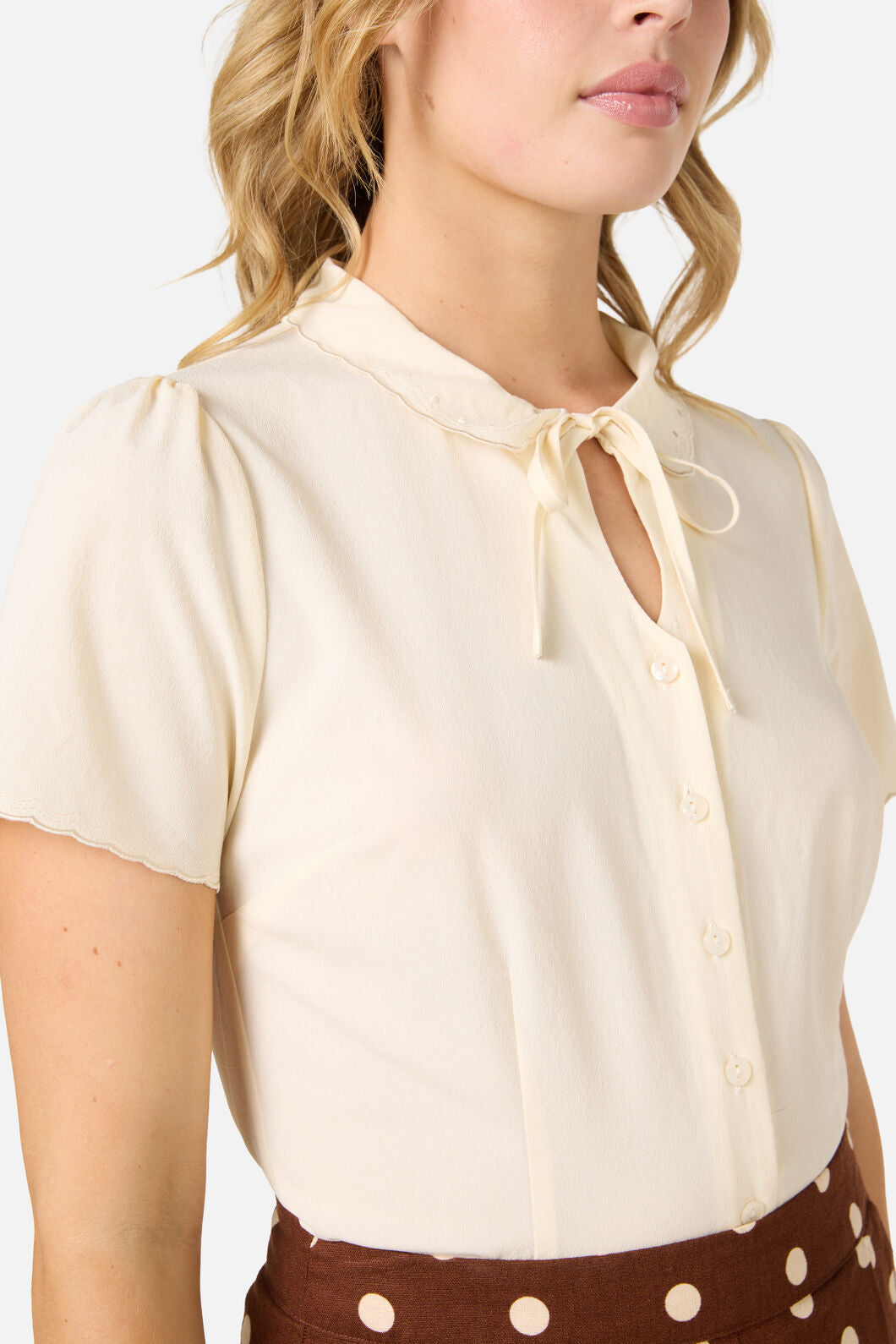 Princess Highway - Josie Short Sleeve Blouse - cream