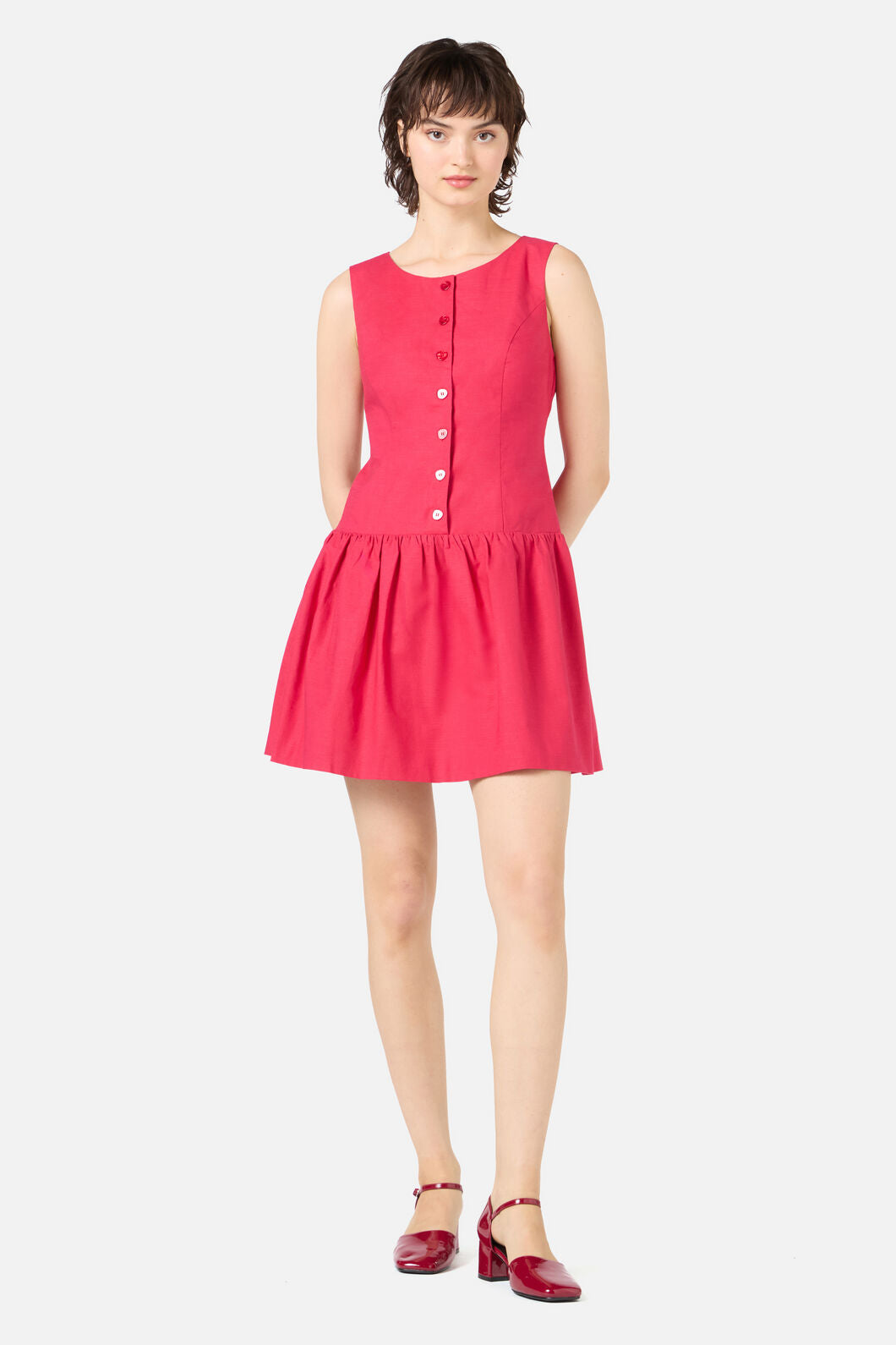 Princess Highway - Sheri Drop Waist Mini Dress - red