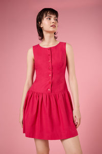 Princess Highway - Sheri Drop Waist Mini Dress - red