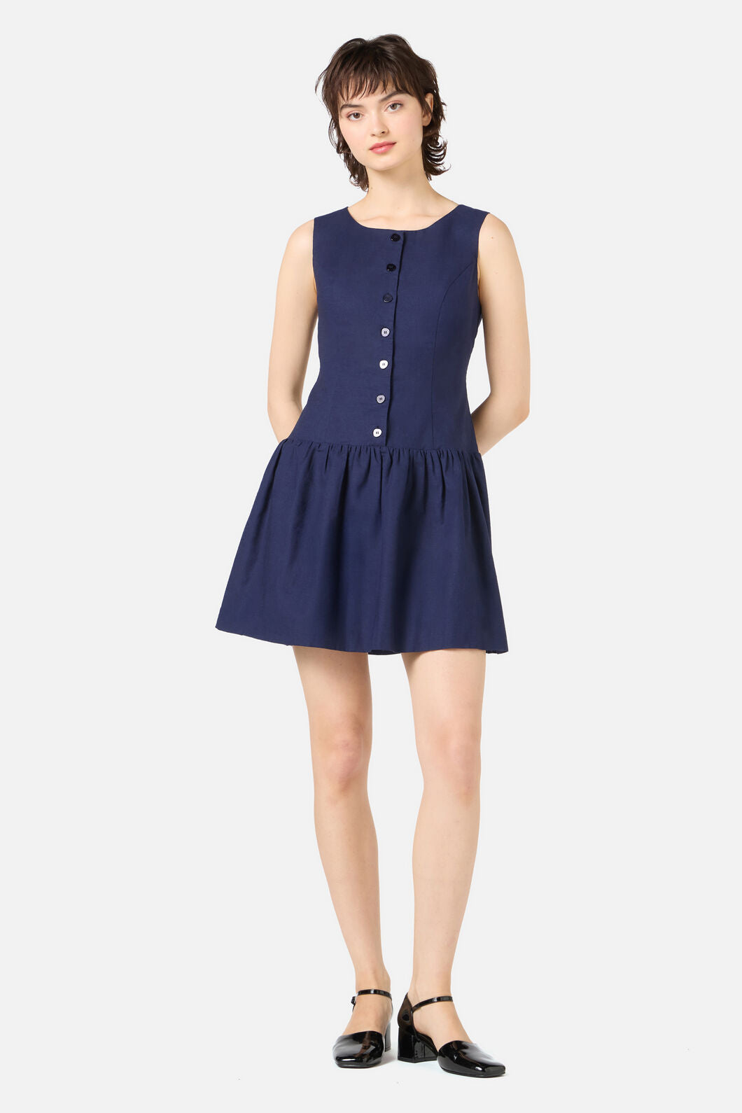 Princess Highway - Sheri Drop Waist Mini Dress - navy