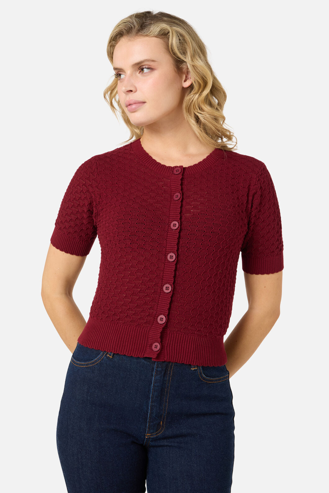 Princess Highway - Garden Short Sleeve Cardigan - henna