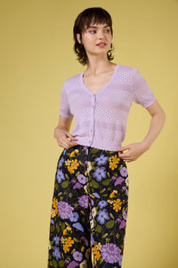 Princess Highway - Mae Short Sleeve Cardigan - lilac
