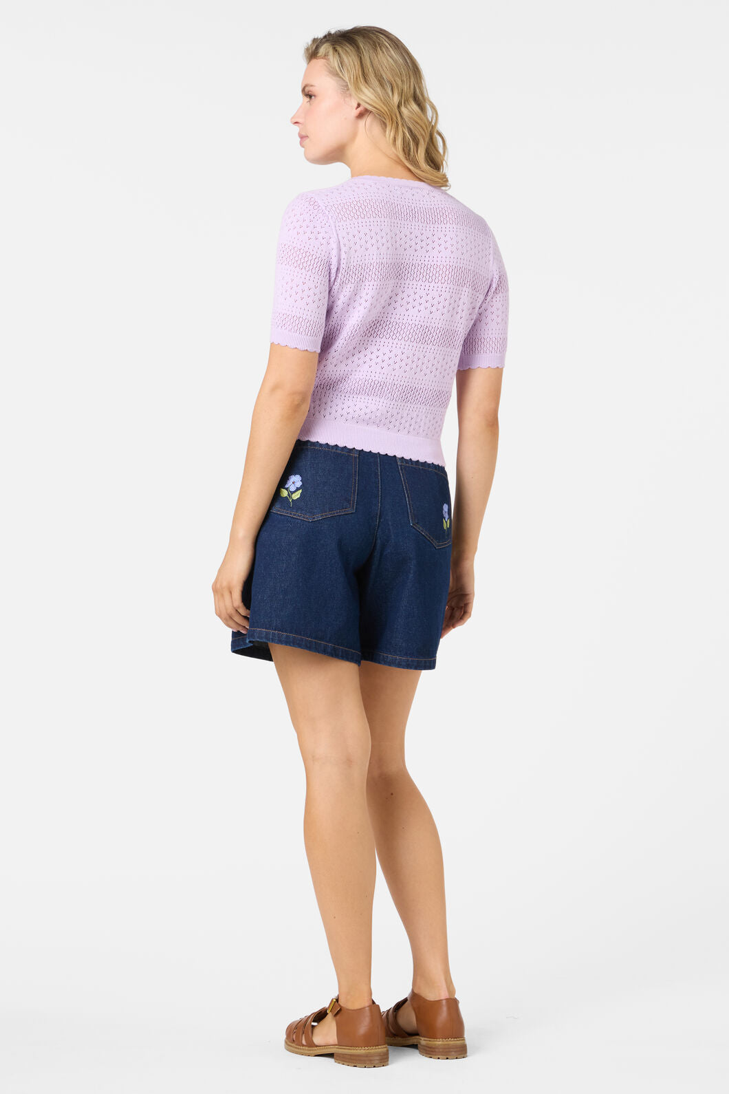 Princess Highway - Mae Short Sleeve Cardigan - lilac