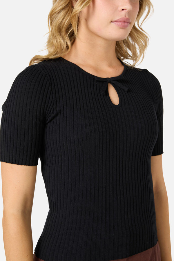 Princess Highway - Sara Bow Knit Top - black