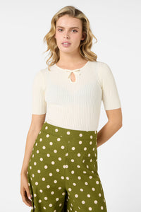 Princess Highway - Sara Bow Knit Top - cream