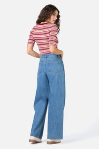 Princess Highway - Sadie Stripe Knit Top - berry