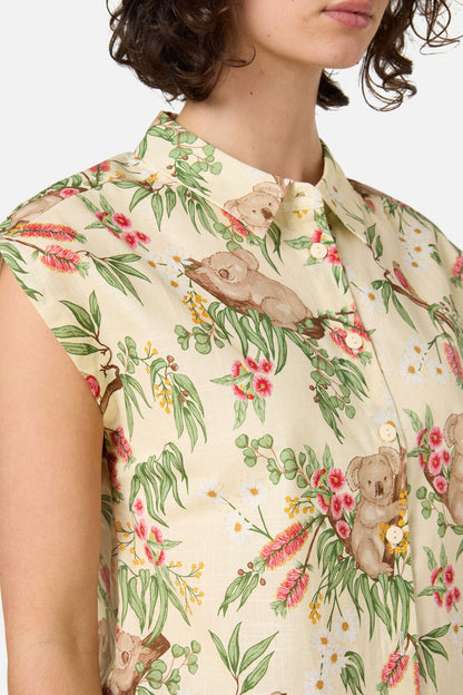 Princess Highway - Koala Sleeveless Shirt - lemon