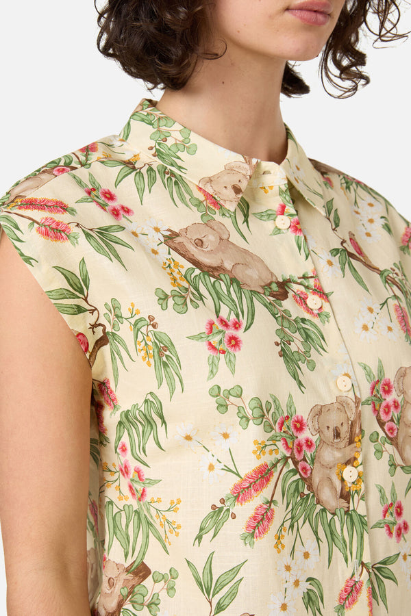 Princess Highway - Koala Sleeveless Shirt - lemon