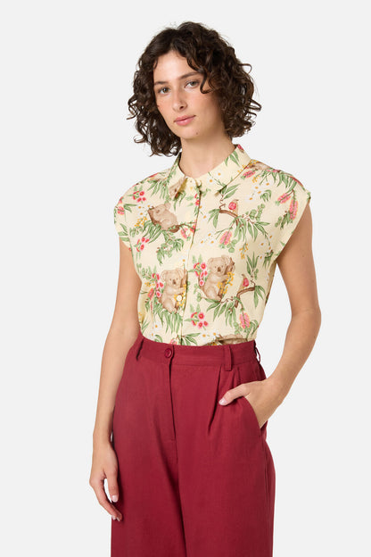 Princess Highway - Koala Sleeveless Shirt - lemon