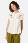 Princess Highway - Native Flora Embroidered Shirt - cream
