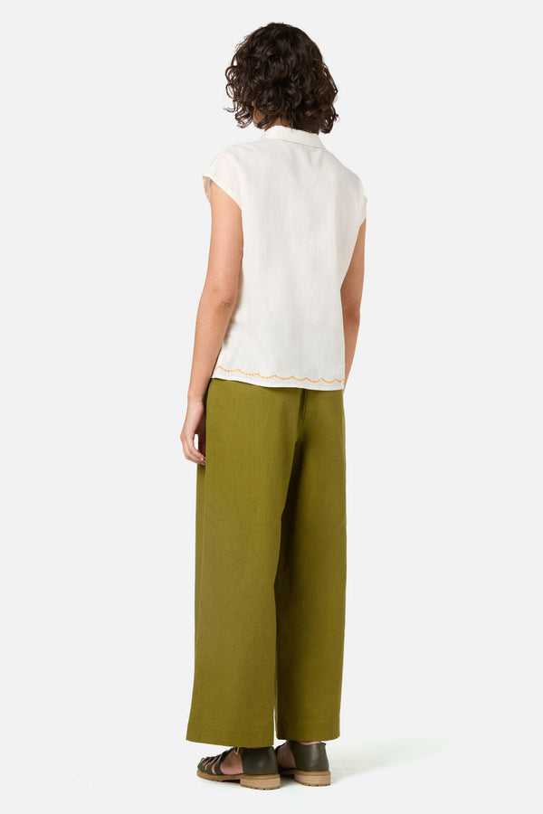 Princess Highway - Native Flora Embroidered Shirt - cream