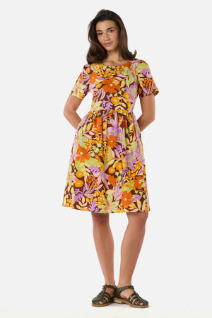 Princess Highway - Lexi Floral Smock Dress - chocolate