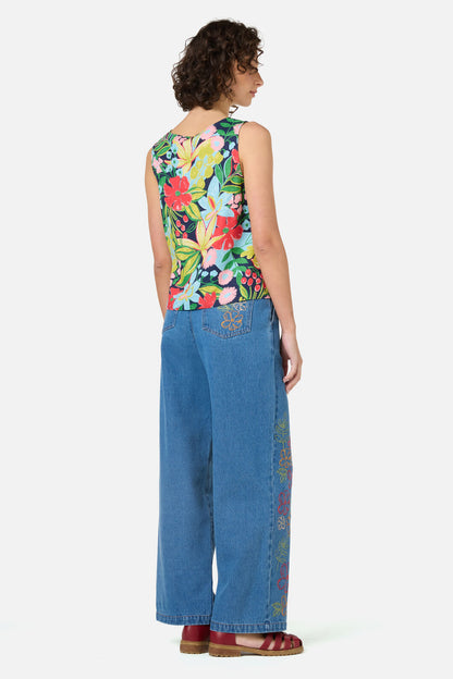 Princess Highway - Lexi Floral Shell Top - navy