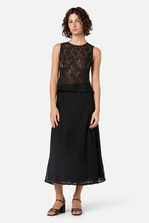 Princess Highway - Amara Lace Midi Skirt - black