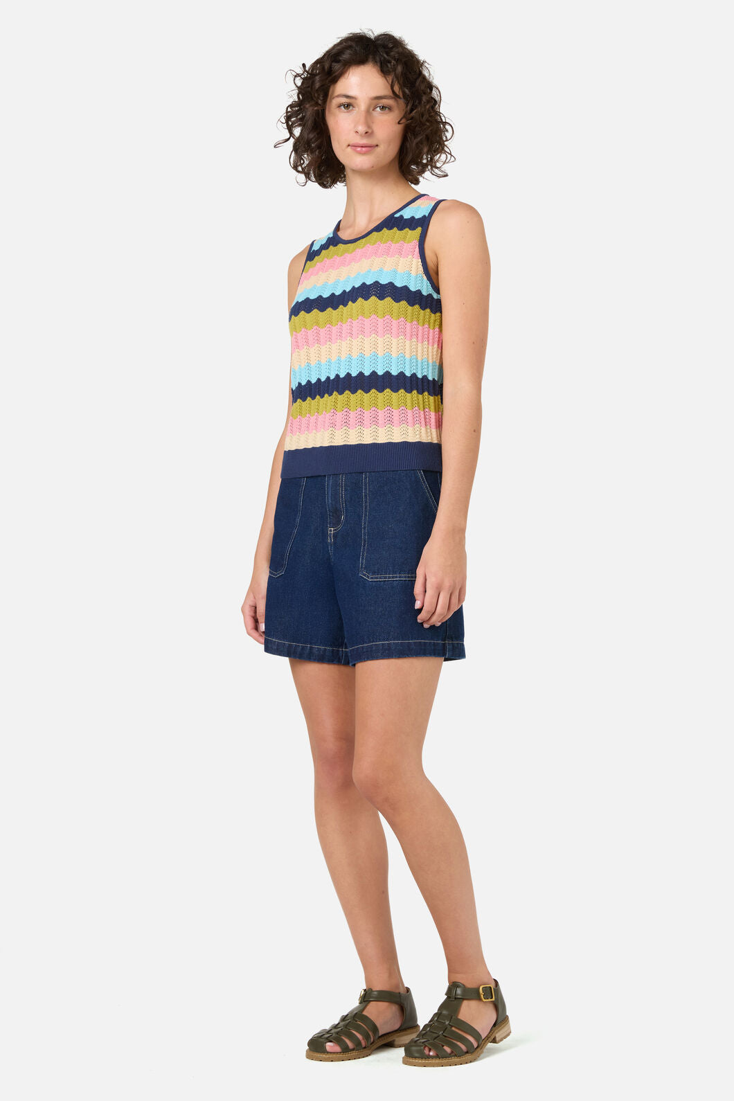 Princess Highway - Ava Stripe Knit Tank - navy