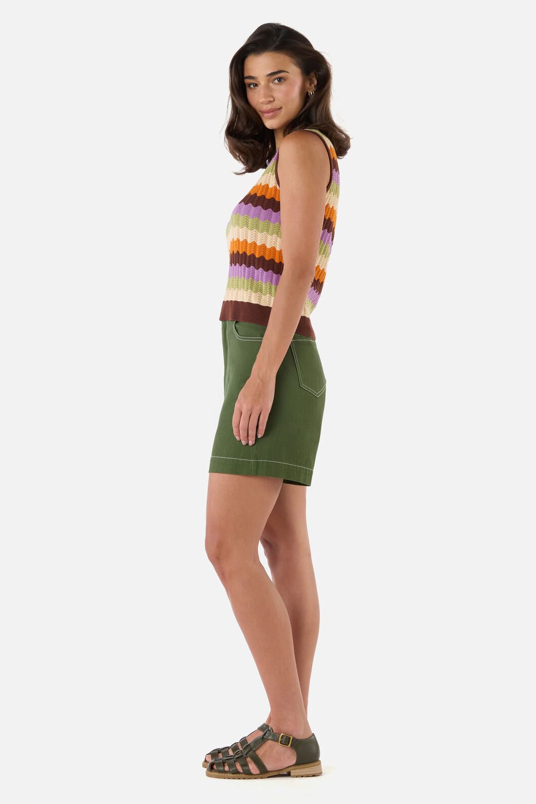 Princess Highway - Ava Stripe Knit Tank - chocolate