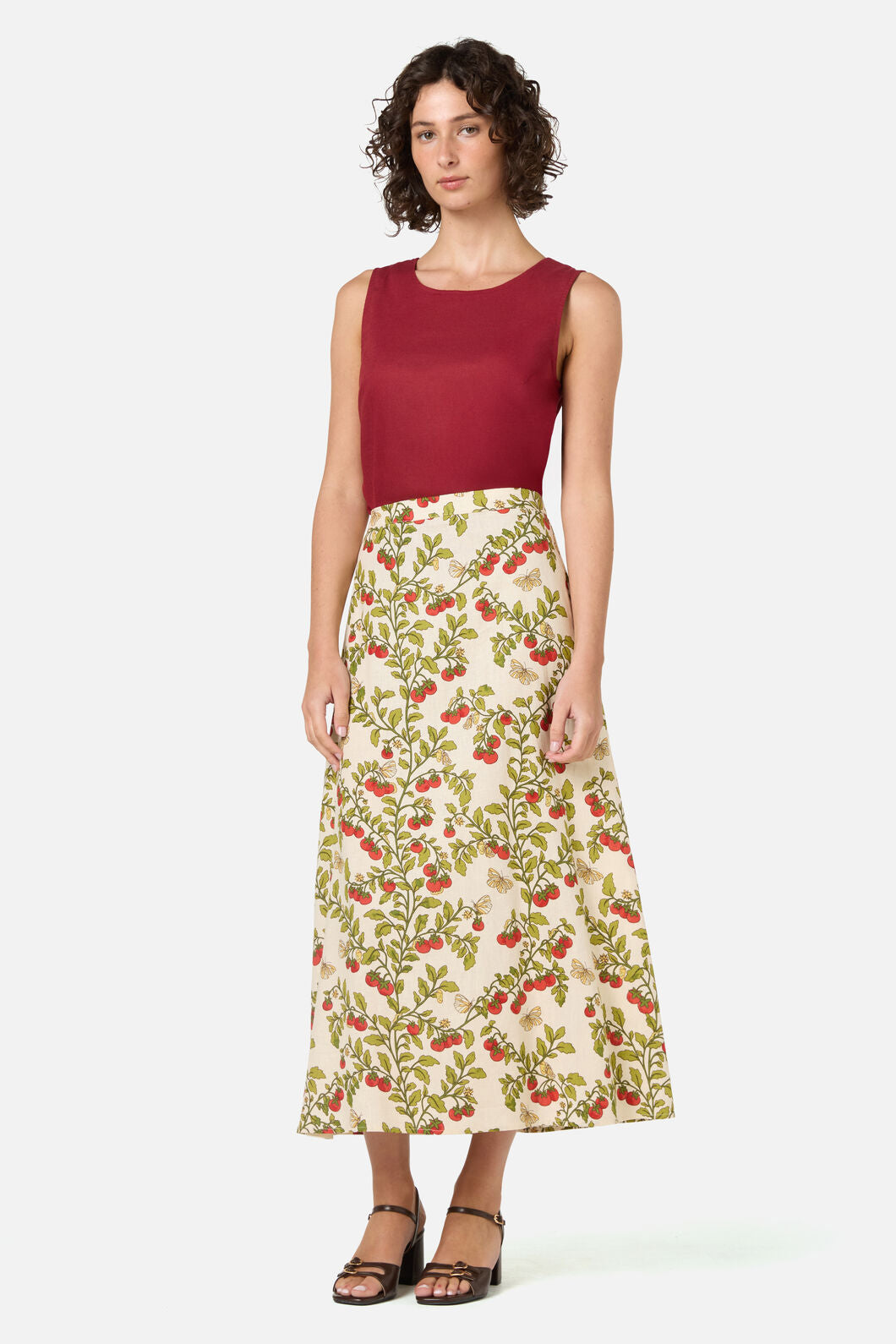 Princess Highway - Cherry Tomatoes Midi Skirt - cream