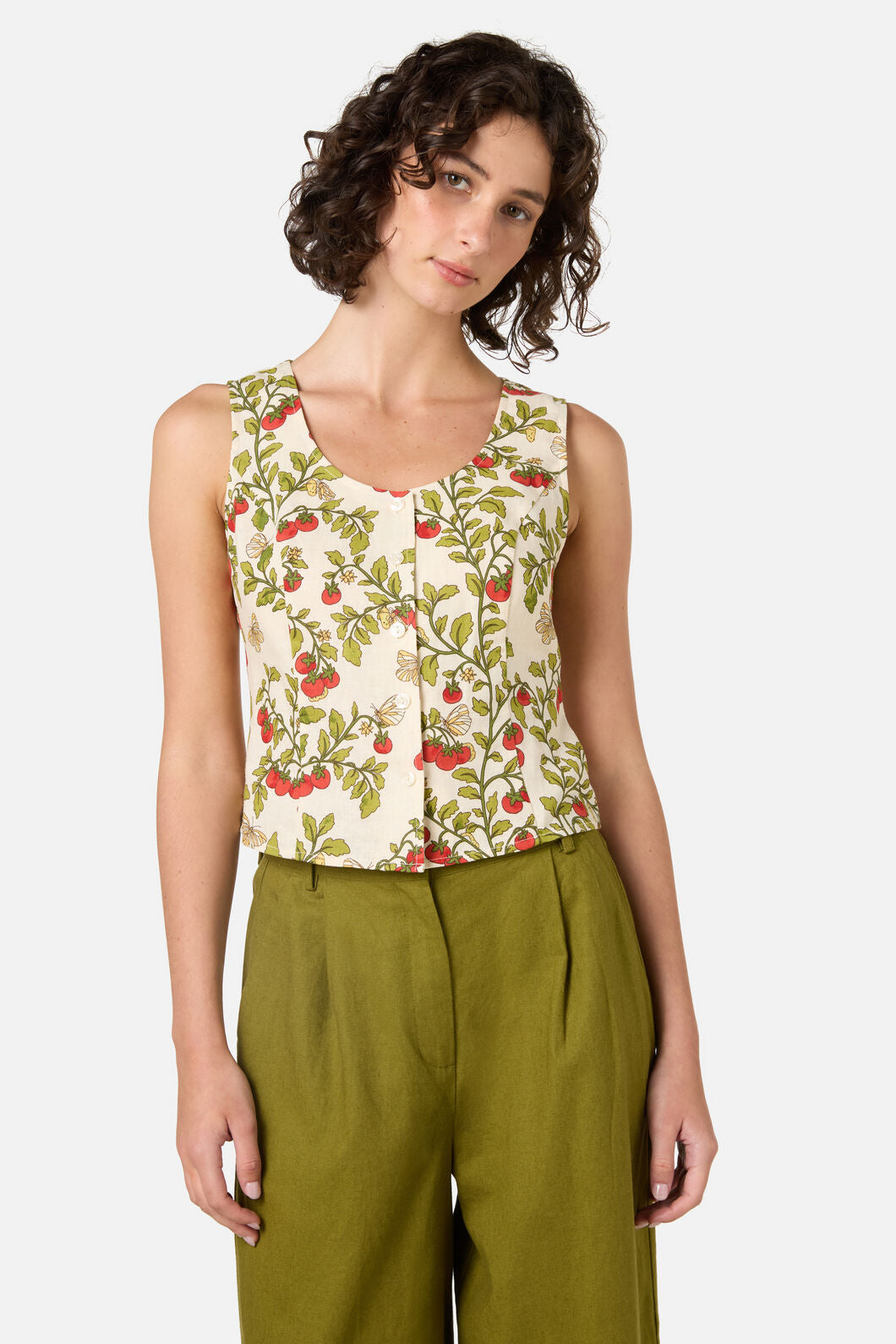 Princess Highway - Cherry Tomatoes Corset Top - cream